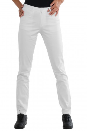Pantalone stretch donna bianco